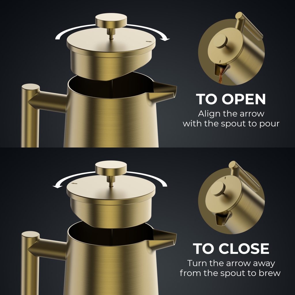 Gold French press coffee maker