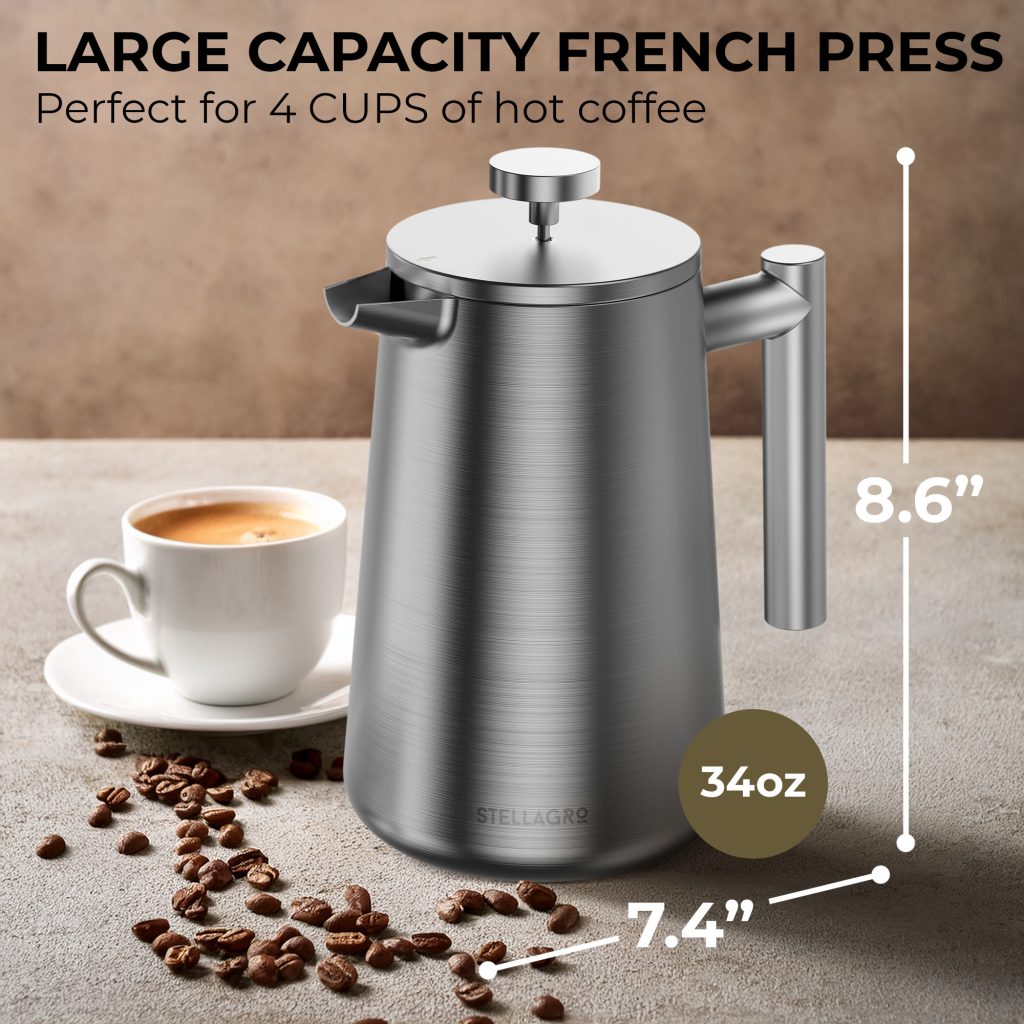 silver french press
